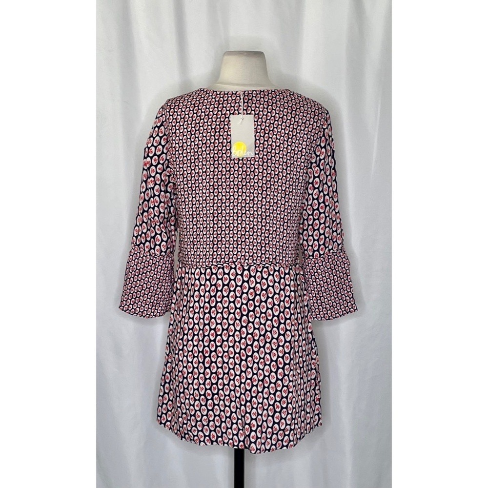 NWT!! BODEN Edna Tunic Top Retro Floral Navy Blue Red Preppy Polka Dot Size 6 - Picture 7 of 12
